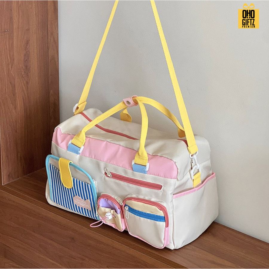 กระเป๋าใส่เสื้อผ้าเดินทาง ฟิตเนส สกรีนโลโก้ ทำเป็นของพรีเมี่ยมได้