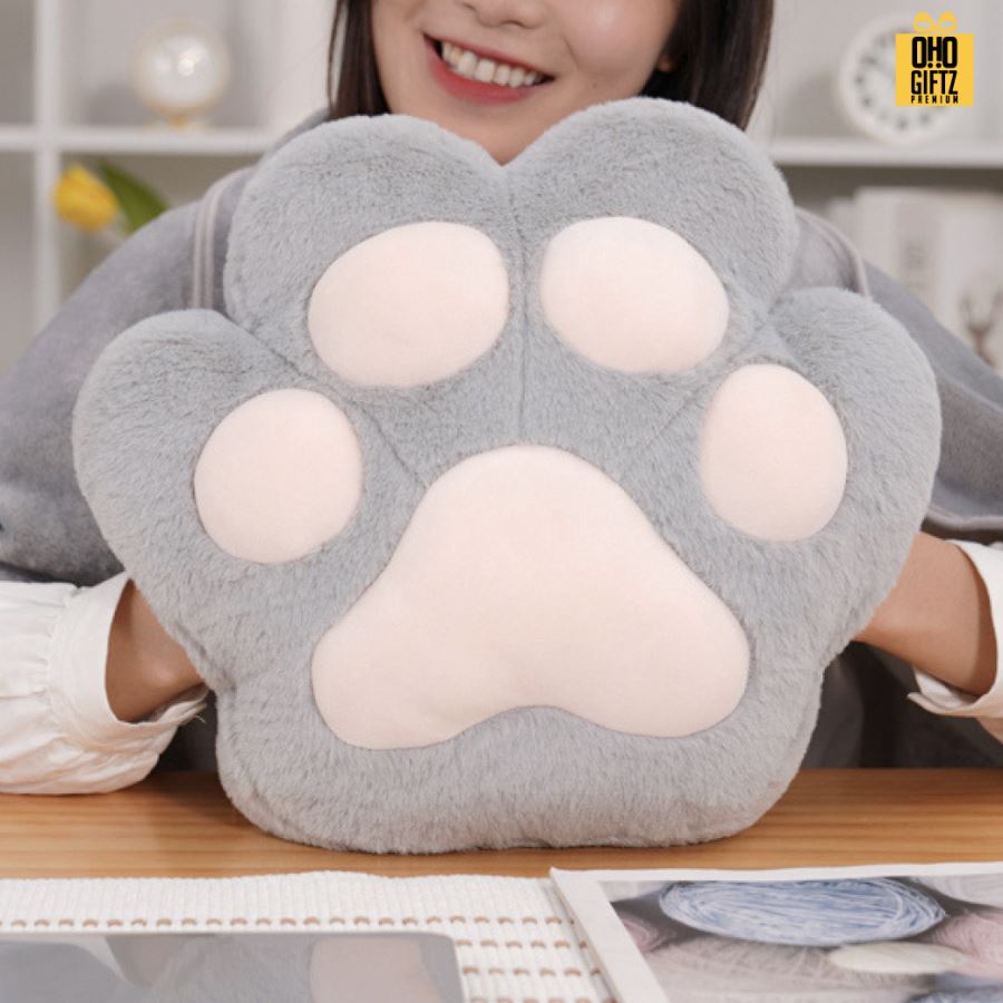 หมอนผ้าห่มอุ้งมือแมว ผลิตโลโก้  เย็บลาเบล ทำเป็นของพรีเมี่ยมได้