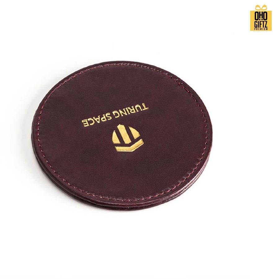 ที่รองแก้วน้ำ PU ทรงกลม สกรีนโลโก้ได้ พิมพ์ภาพได้