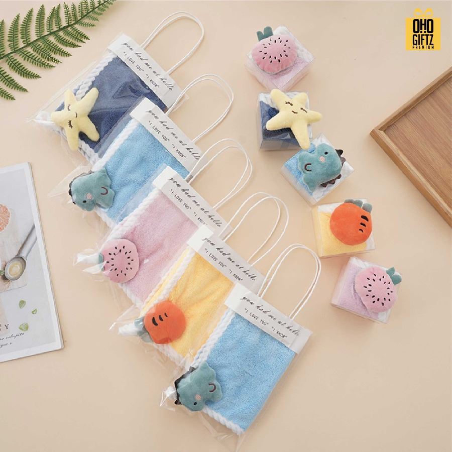 ผ้าเช็ดหน้า เช็ดมือ ขนนุ่ม สกรีนโลโก้ ติดลาเบล ทำเป็นของพรีเมี่ยมได้