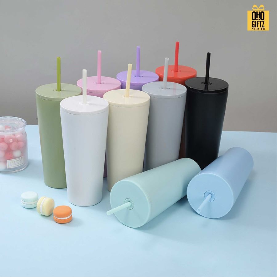 แก้วน้ำแสตนเลส 304 พร้อมหลอด สกรีนโลโก้ ทำเป็นของพรีเมี่ยมได้