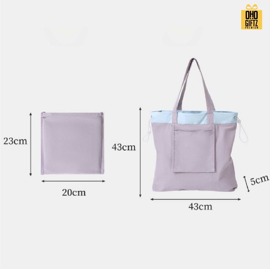 กระเป๋าผ้าไนล่อนกันน้ำ สีทูโทน สกรีนโลโก้ ทำเป็นของพรีเมี่ยมได้