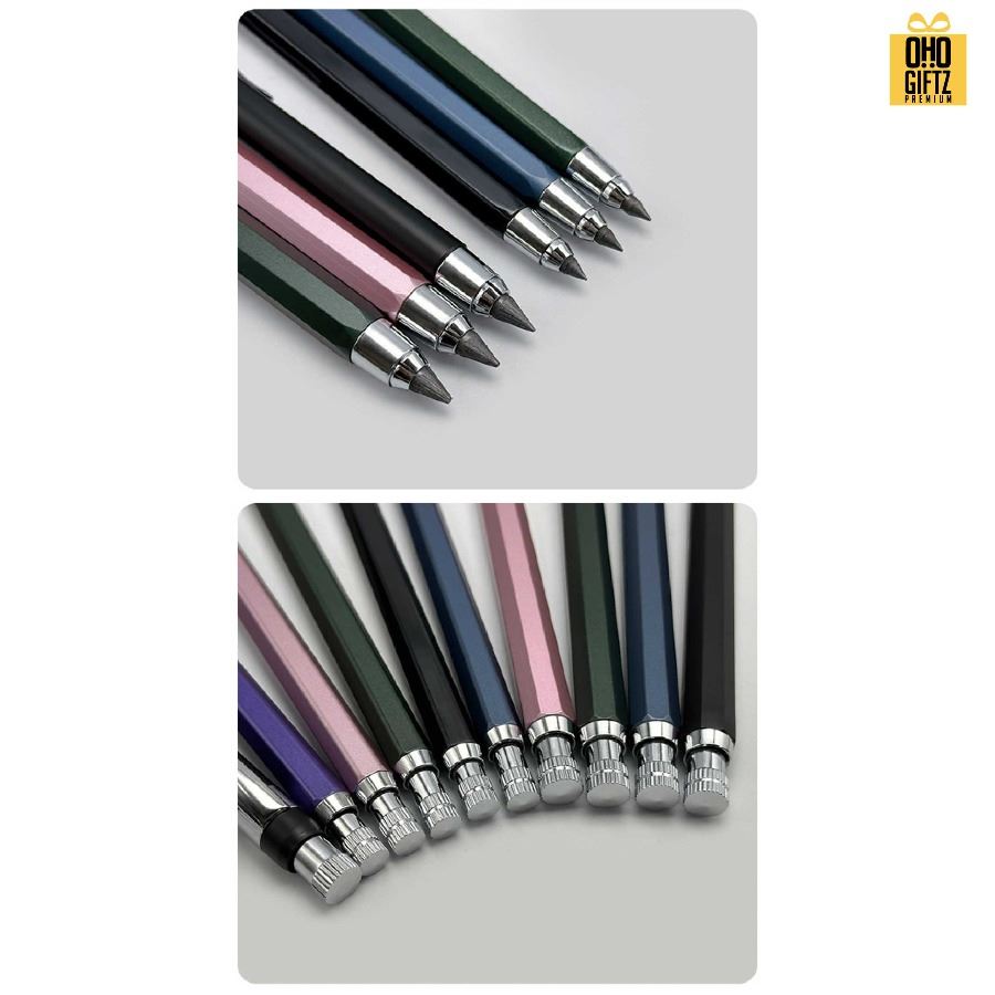 ดินสอกดวาดรูป 2B ด้ามโลหะ สกรีนชื่อ สกรีนโลโก้ ทำเป็นของพรีเมี่ยมได้