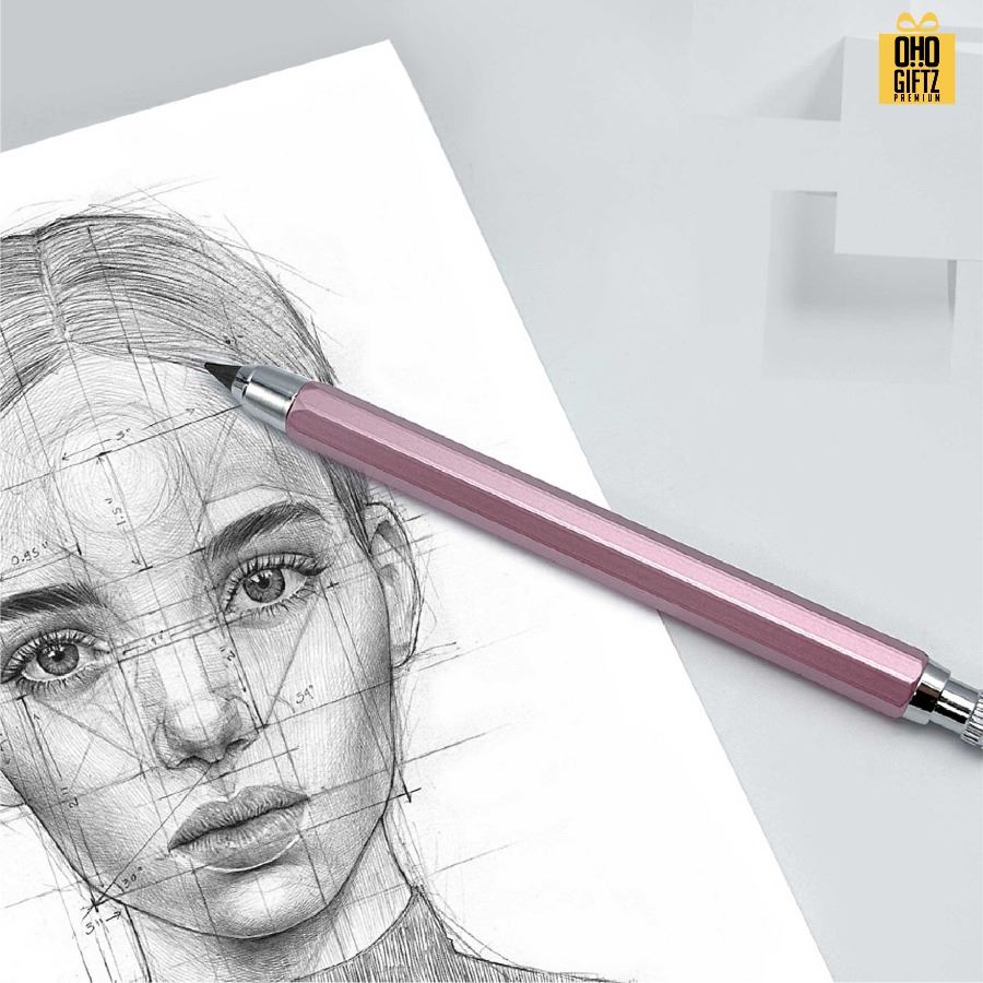 ดินสอกดวาดรูป 2B ด้ามโลหะ สกรีนชื่อ สกรีนโลโก้ ทำเป็นของพรีเมี่ยมได้