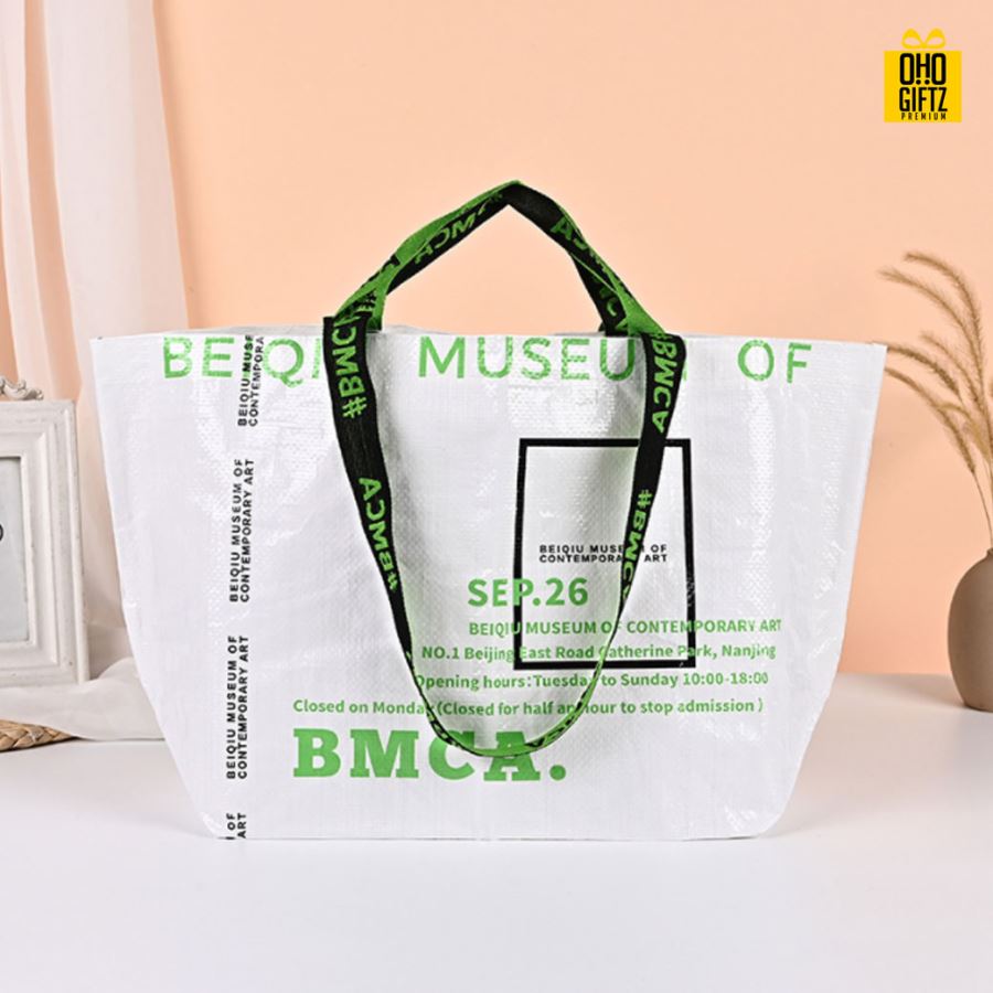 กระเป๋าผ้ากระสอบ สกรีนโลโก้  ทำเป็นของพรีเมี่ยม  