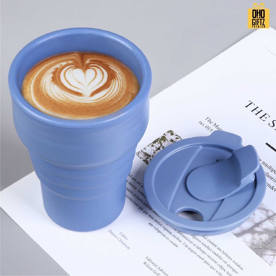 แก้วซิลิโคนพับเก็บได้ สกรีนโลโก้ ทำเป็นของพรีเมี่ยมได้