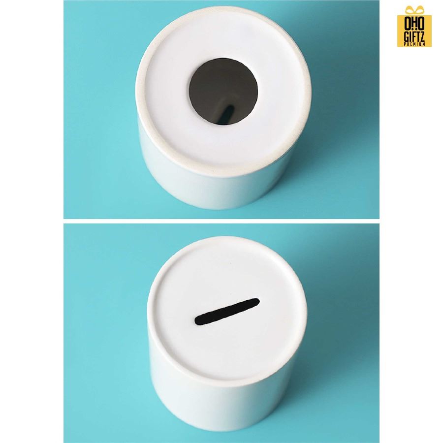 กระปุกออมสินเซรามิก พิมพ์ไม่จำกัดสี สกรีนโลโก้ ทำเป็นของพรีเมี่ยม ของชำร่วยได้