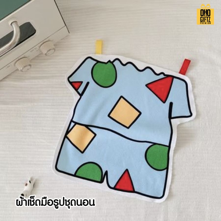 ผ้าเช็ดมือรูปเสื้อ สกรีนโลโก้ ติดลาเบล ทำเป็นของพรีเมี่ยมได้