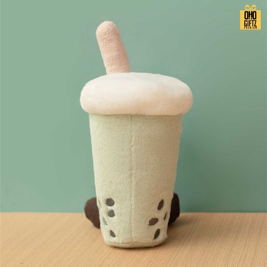 ตุ๊กตาชาเขียวไข่มุก สกรีนโลโก้ ทำเป็นของพรีเมี่ยมได้ 