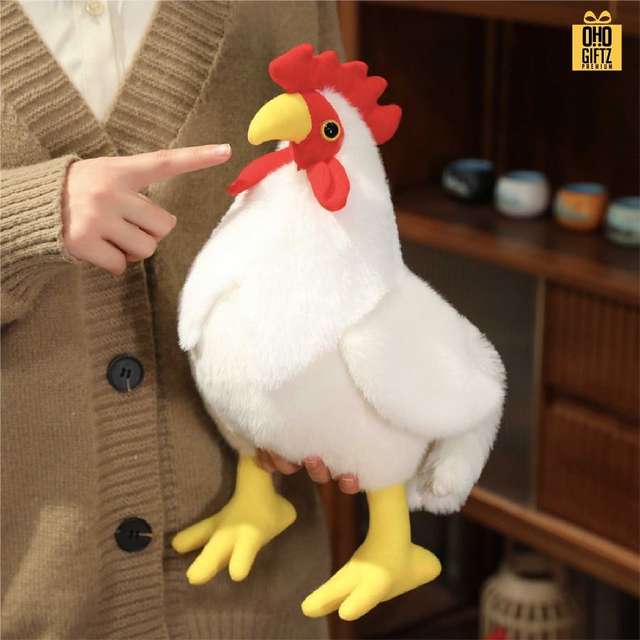 ตุ๊กตาไก่แจ้ สกรีนโลโก้ ทำเป็นของพรีเมี่ยมได้ 