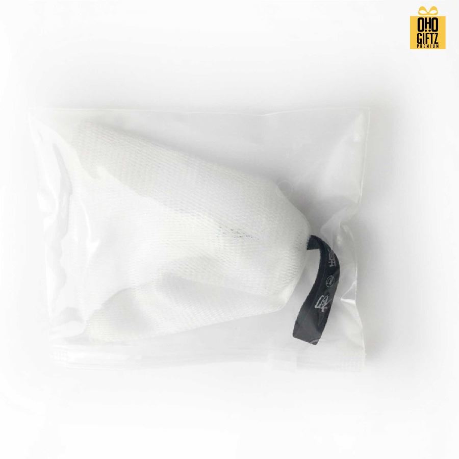 ถุงตาข่ายใส่สบู่พร้อมซอง สกรีนโลโก้ ทำเป็นของพรีเมี่ยมได้