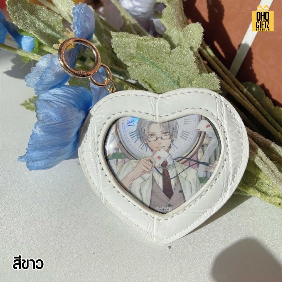 พวงกุญแจ Pu ทรงหัวใจ ใส่รูปได้ สกรีนโลโก้ ทำเป็นของพรีเมี่ยม ของชำร่วยได้