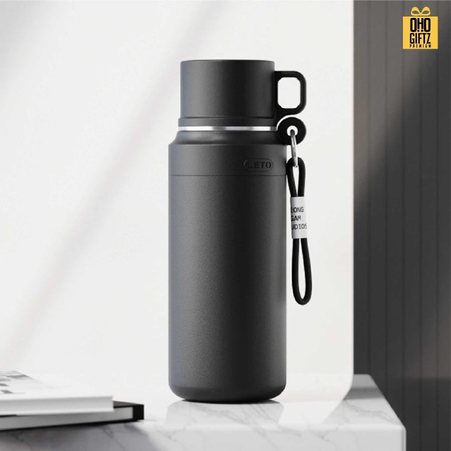 กระติกน้ำสแตนเลสพร้อมฝา สกรีนโลโก้ ทำเป็นของพรีเมี่ยมได้