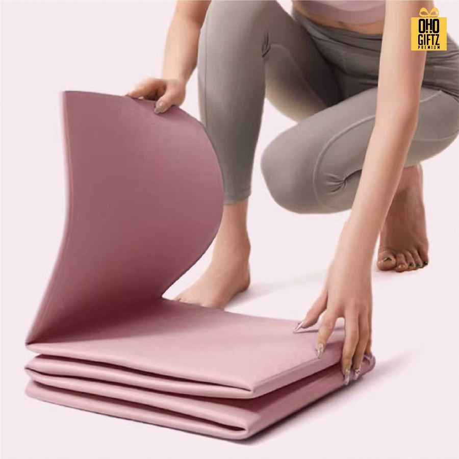 เสื่อโยคะแบบพับได้ สกรีนโลโก้ ทำเป็นของพรีเมี่ยม ของชำร่วยได้