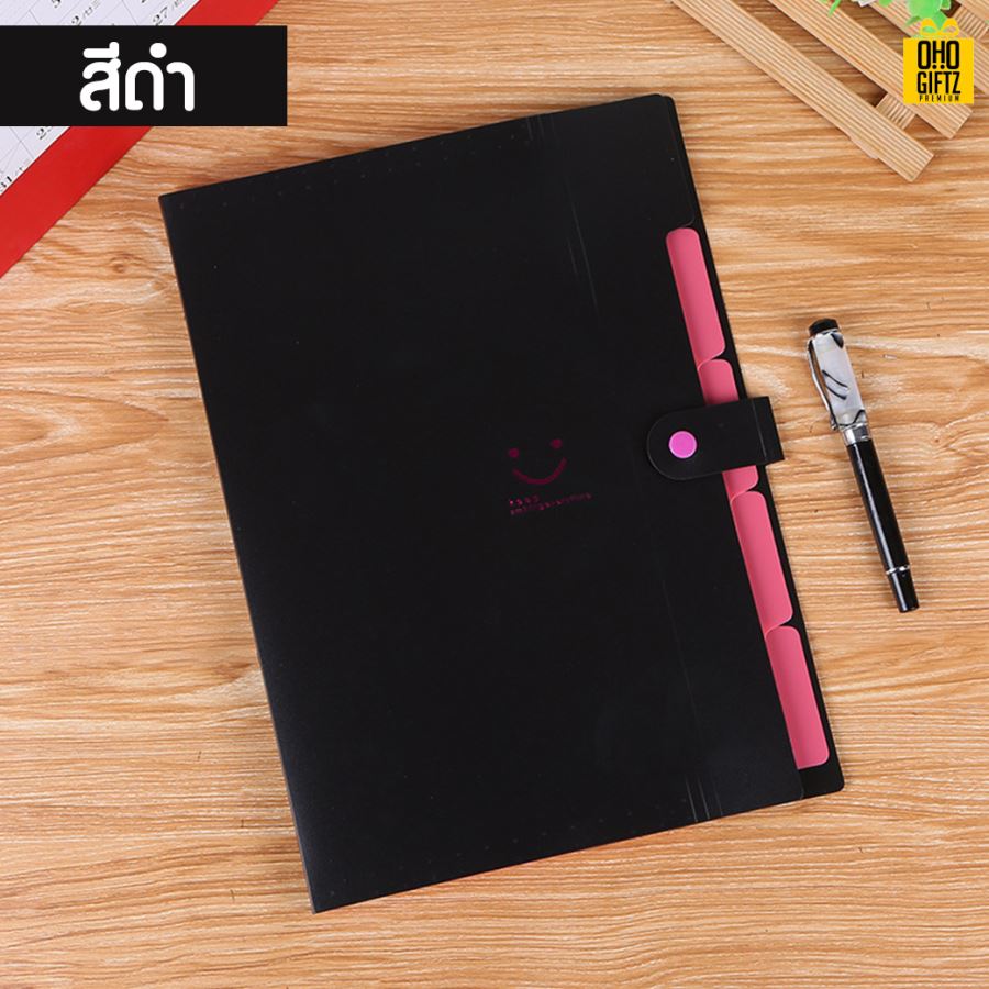 กระเป๋าแฟ้ม5ช่อง ขนาดA4 สกรีนโลโก้ ทำเป็นของพรีเมี่ยม ของชำร่วยได้