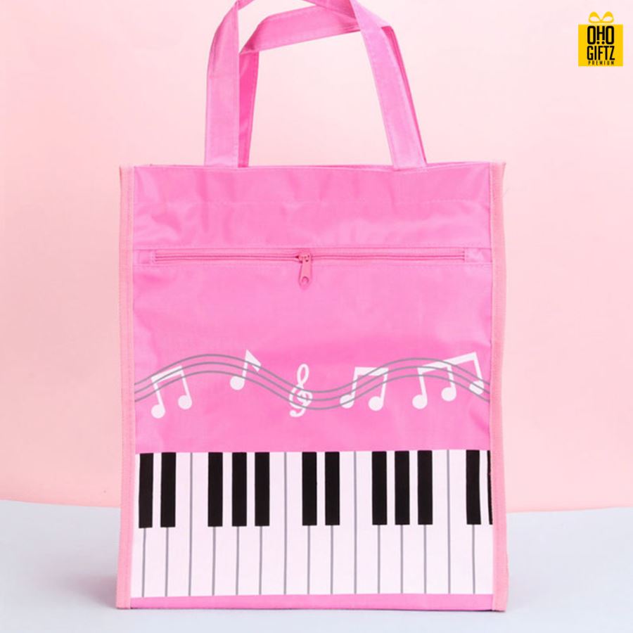 กระเป๋าใส่เอกสารลายโน้ตเปียโน สกรีนโลโก้ ทำเป็นของพรีเมี่ยม ของชำร่วยได้