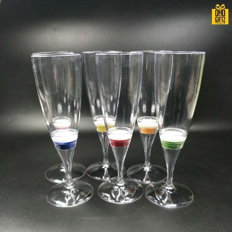 แก้วแชมเปญเรืองแสง LED  สกรีนโลโก้ สกรีนชื่อร้าน ทำเป็นของพรีเมี่ยมได้