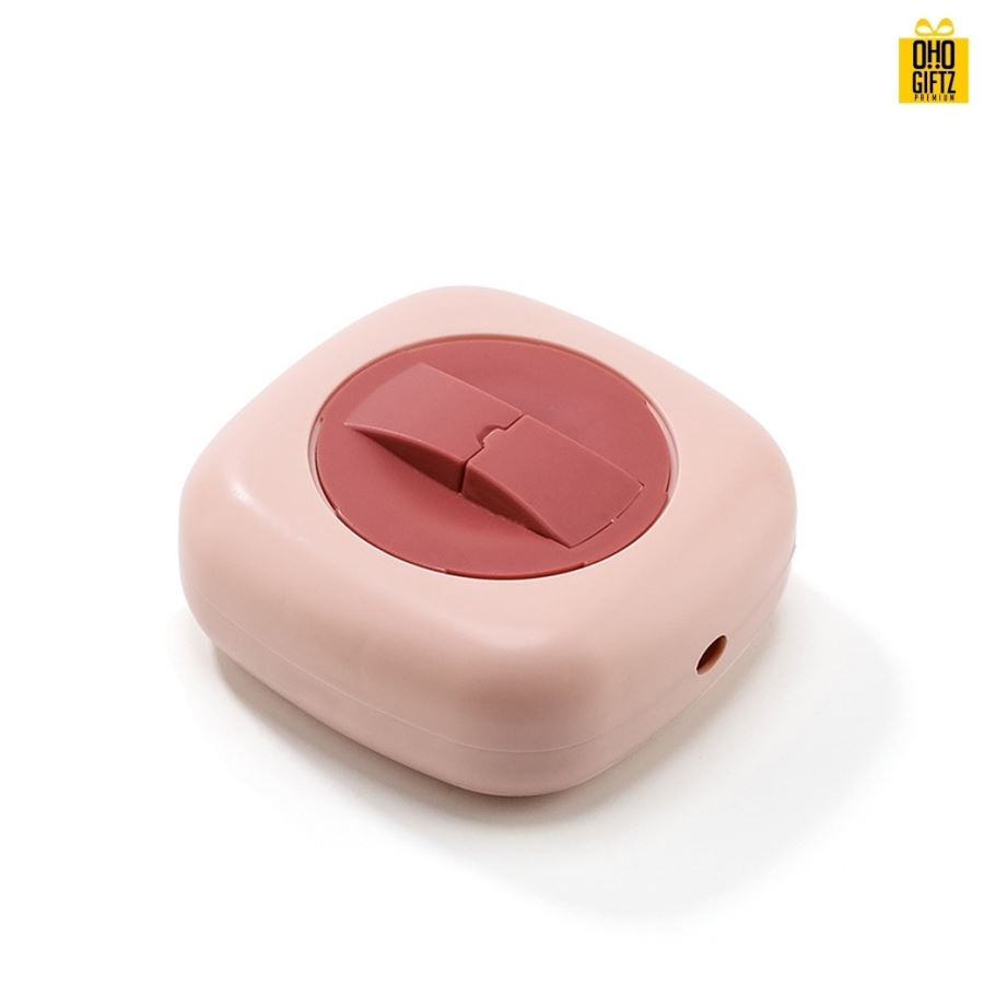 กล่องม้วนเก็บสายพร้อมที่วางมือถือ สกรีนชื่อ  สกรีนโลโก้ ทำเป็นของพรีเมี่ยมได้ 