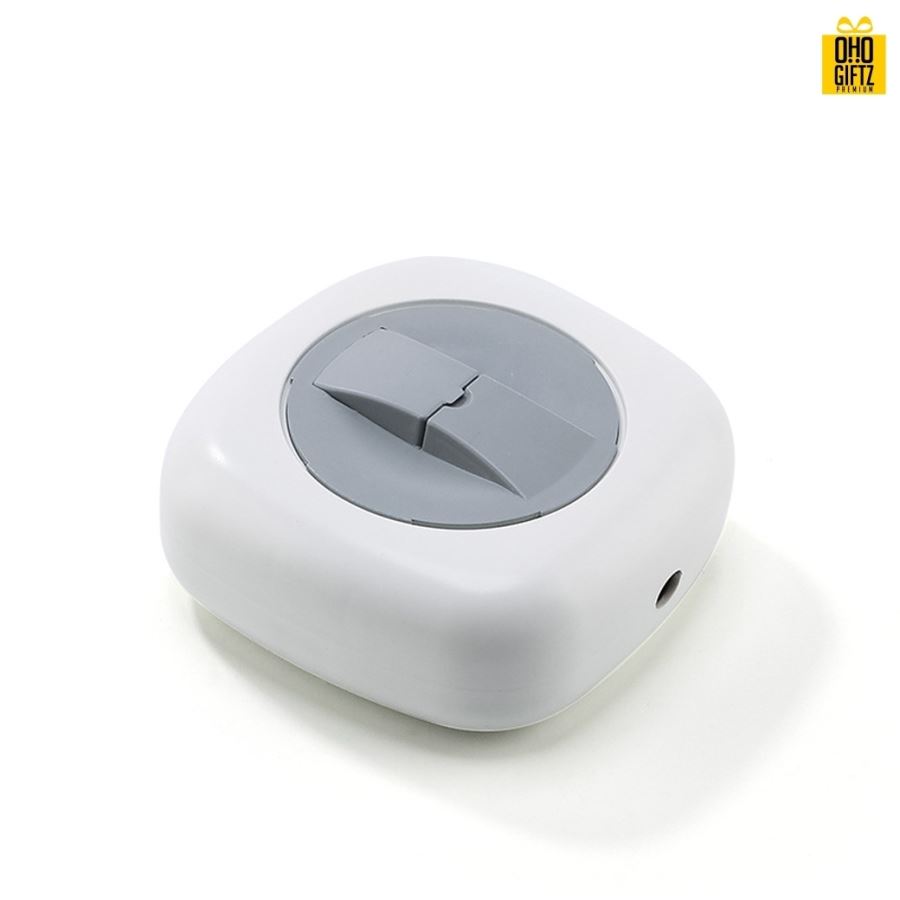 กล่องม้วนเก็บสายพร้อมที่วางมือถือ สกรีนชื่อ  สกรีนโลโก้ ทำเป็นของพรีเมี่ยมได้ 