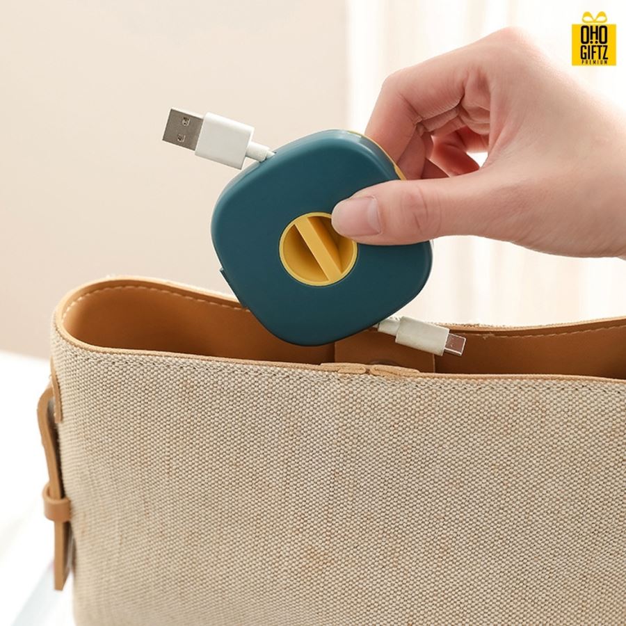 ที่ม้วนเก็บสายไฟพร้อมที่วางมือถือ สกรีนชื่อ  สกรีนโลโก้ ทำเป็นของพรีเมี่ยมได้ 