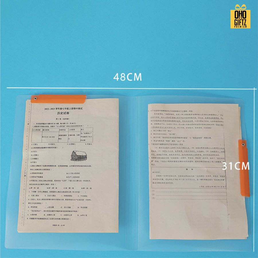 แฟ้มคลิปหนีบคู่ สำหรับกระดาษ A4 สกรีนชื่อ สกรีนโลโก้ ทำเป็นของพรีเมี่ยมได้