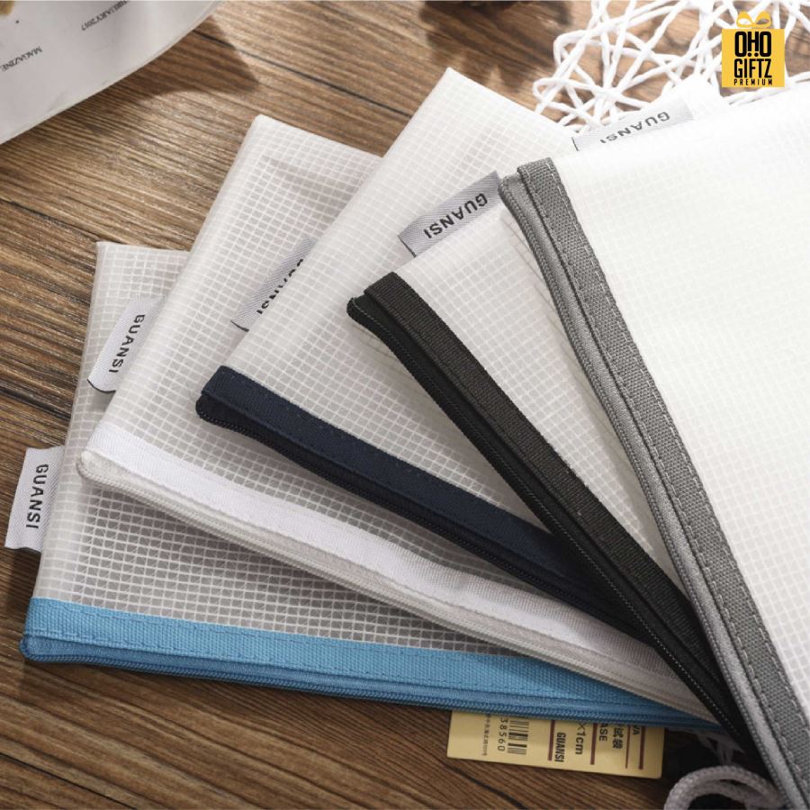 กระเป๋าใส่เครื่องเขียนมีซิป A6 สกรีนโลโก้ ทำเป็นของพรีเมี่ยม