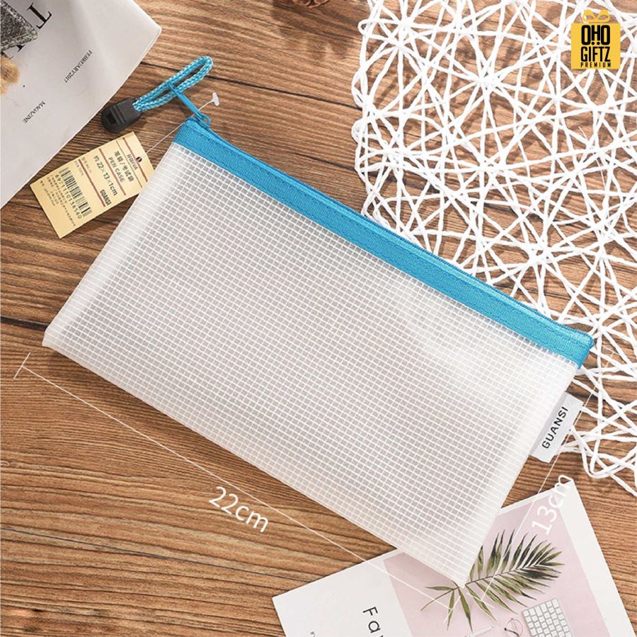 กระเป๋าใส่เครื่องเขียนมีซิป A6 สกรีนโลโก้ ทำเป็นของพรีเมี่ยม