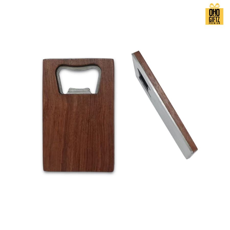 ที่เปิดขวดไม้ สกรีนโลโก้  ทำเป็นของพรีเมี่ยมได้