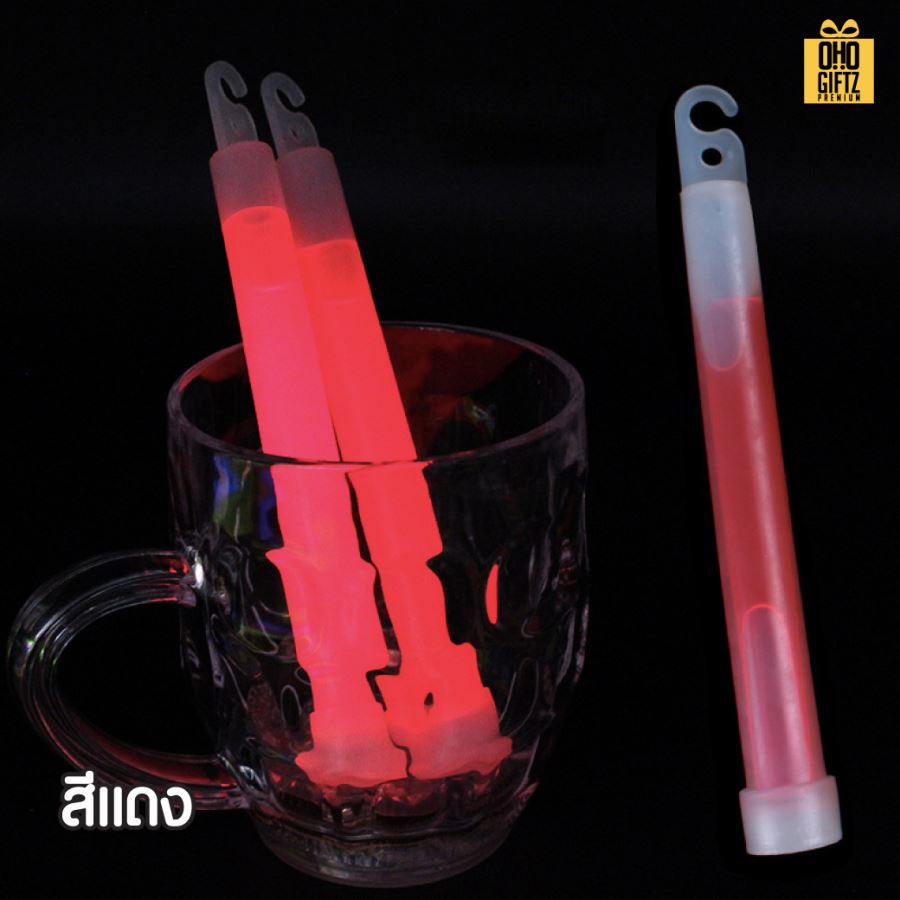 แท่งเรืองแสง 6 นิ้ว คละสี สกรีนชื่อ สกรีนโลโก้ ทำเป็นของพรีเมี่ยมได้  