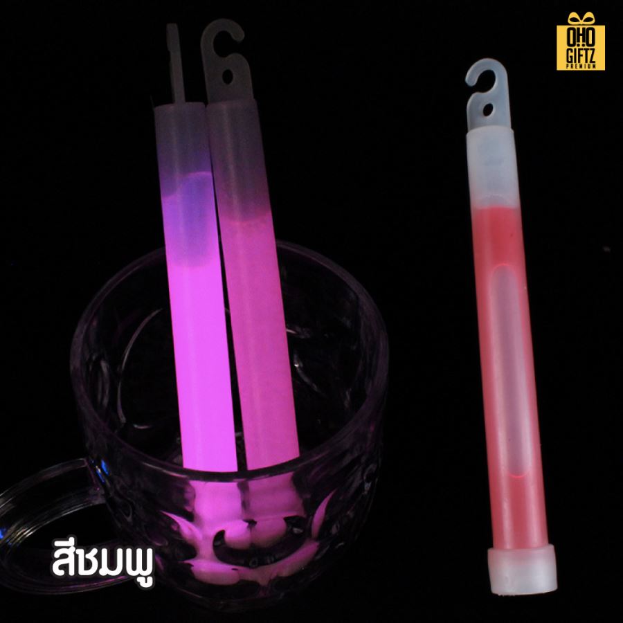 แท่งเรืองแสง 6 นิ้ว คละสี สกรีนชื่อ สกรีนโลโก้ ทำเป็นของพรีเมี่ยมได้  