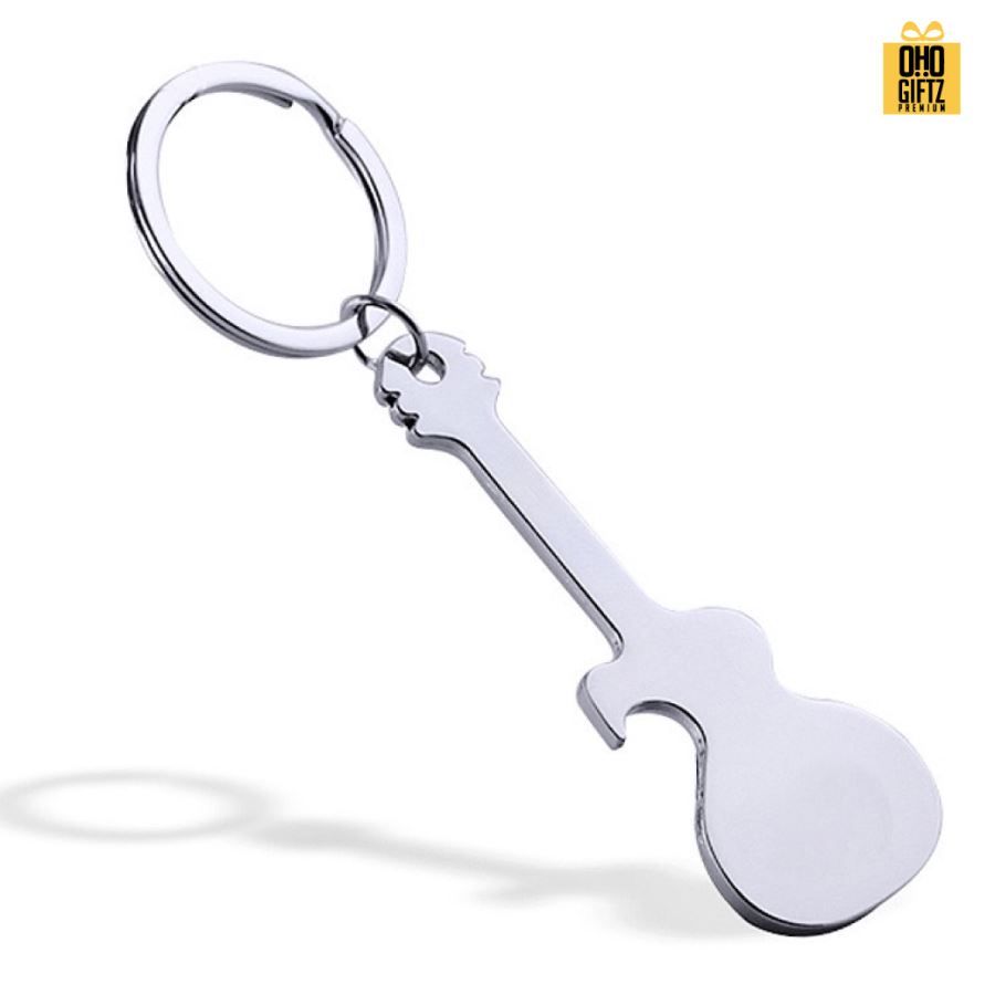 พวงกุญแจกีตาร์ที่เปิดขวด สกรีนโลโก้  ทำเป็นของพรีเมี่ยมได้