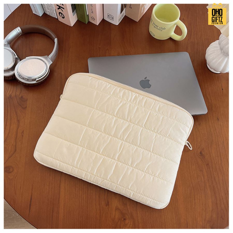 กระเป๋าใส่โน๊ตบุ๊คผ้าหุ้มกันกระแทก สกรีนโลโก้ ทำเป็นของพรีเมี่ยม ของที่ระลึก