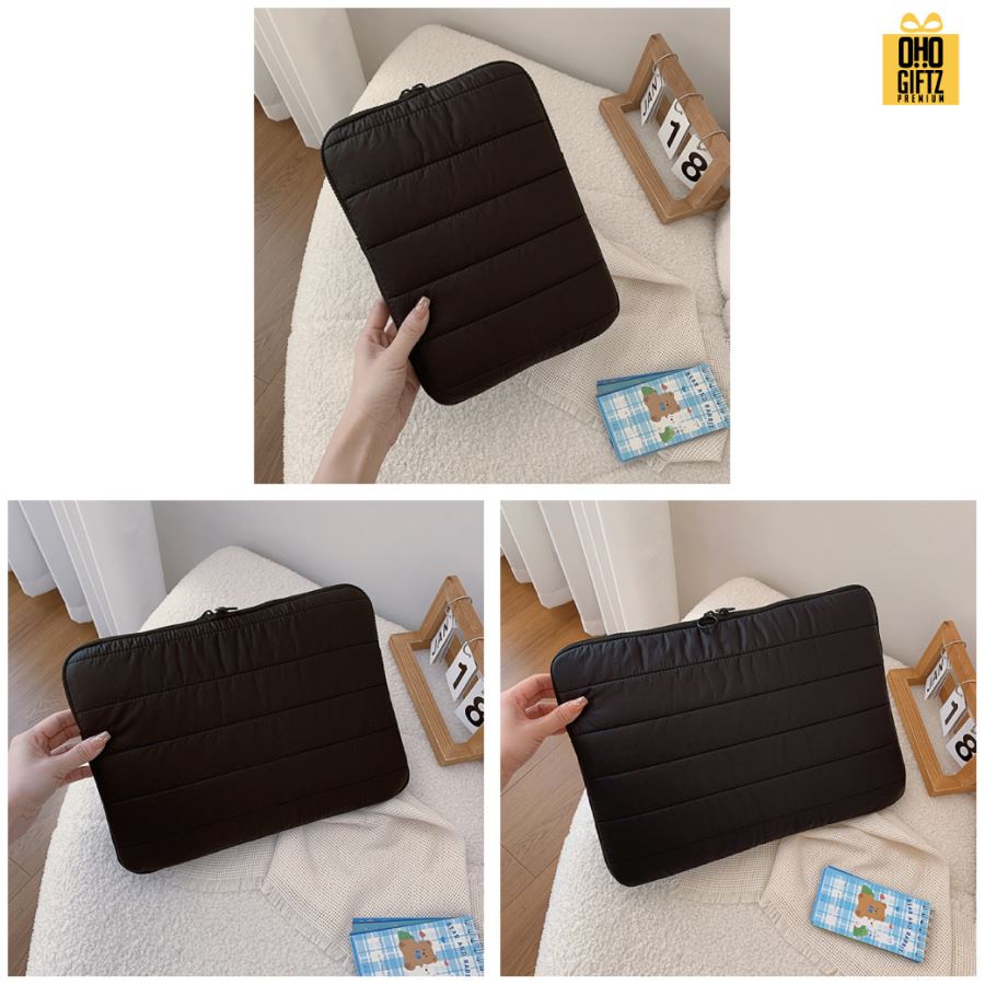 กระเป๋าใส่โน๊ตบุ๊คผ้าหุ้มกันกระแทก สกรีนโลโก้ ทำเป็นของพรีเมี่ยม ของที่ระลึก