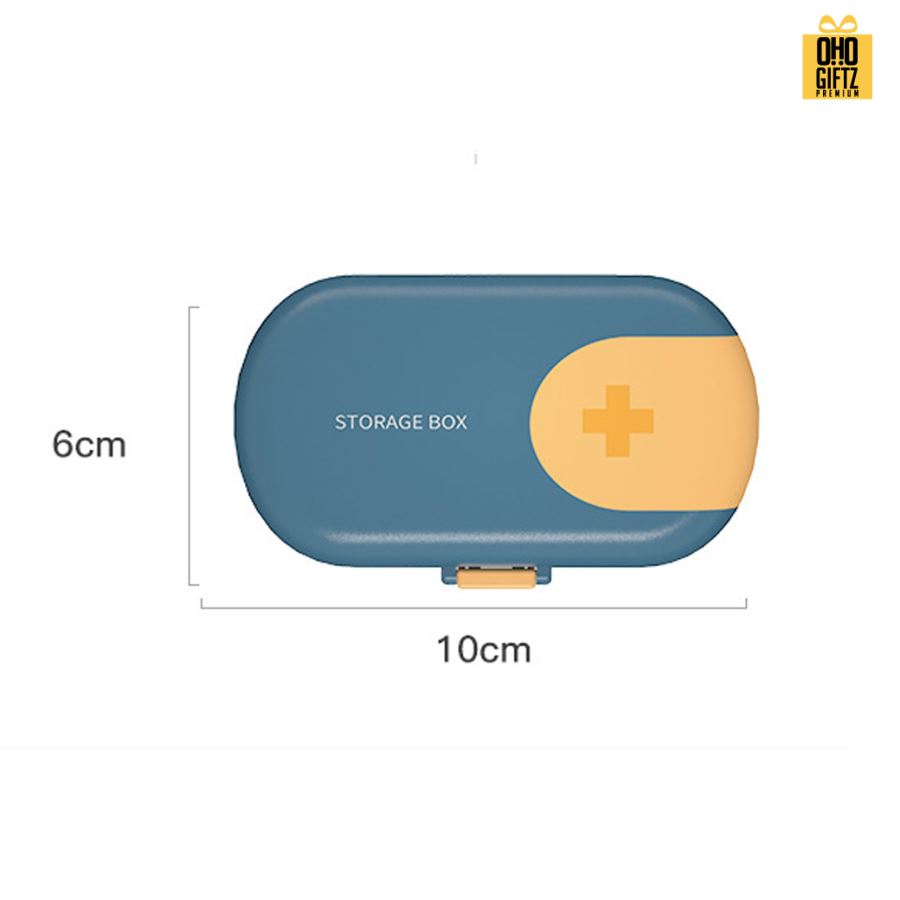 กล่องยา 4 ช่อง มีที่ตัดเม็ดยา สกรีนชื่อ สกรีนโลโก้ ทำเป็นของพรีเมี่ยมได้