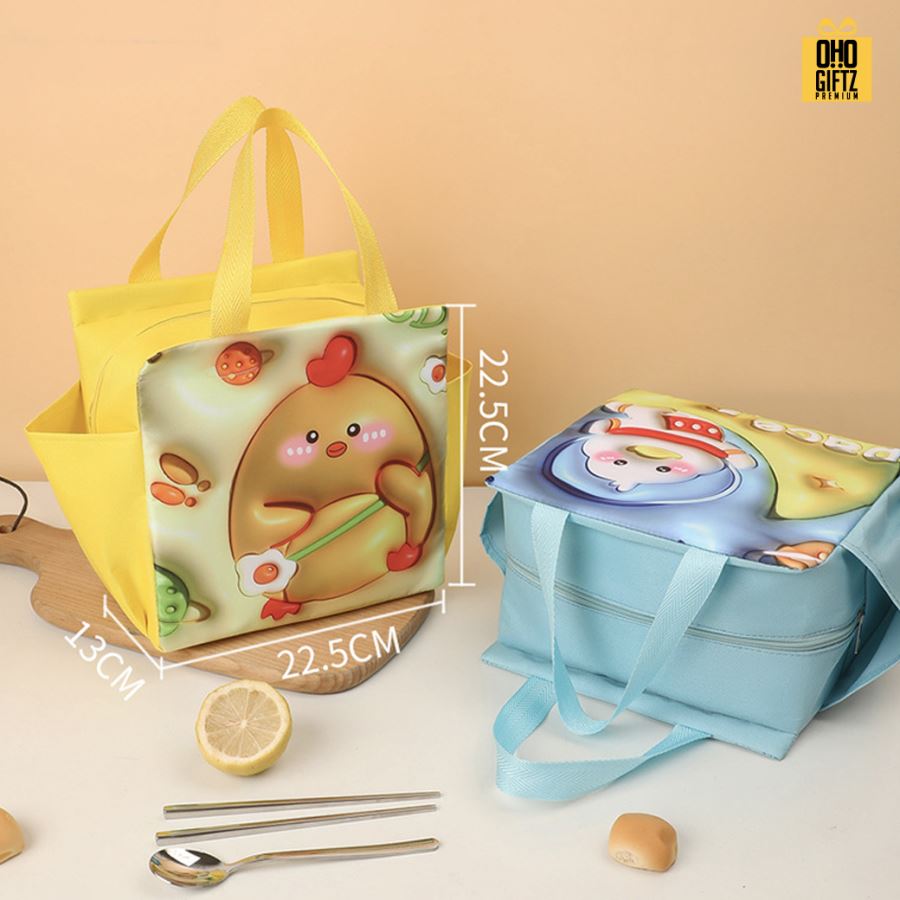 กระเป๋าเก็บอุณหภูมิ ลายน่ารัก 3D สกรีนโลโก้  ทำเป็นของพรีเมี่ยม