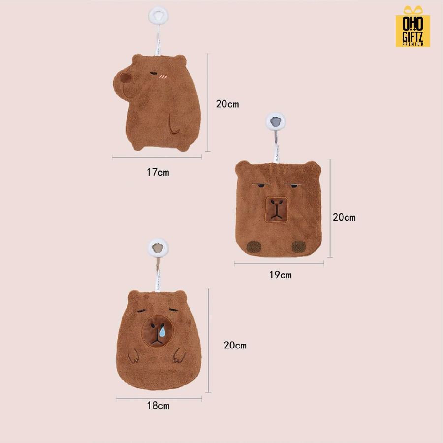 ผ้าเช็ดมือคาปิบาร่าน่ารัก สกรีนโลโก้ ติดลาเบล ทำเป็นของพรีเมี่ยมได้