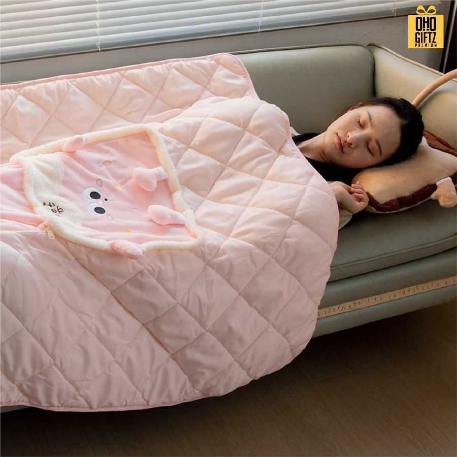 หมอนผ้าห่มคุ๊กกี้ สกรีนโลโก้ ติดลาเบล ทำเป็นของพรีเมี่ยมได้