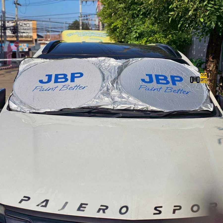 ม่านบังแดดรถยนต์ สกรีนโลโก้ ทำเป็นของพรีเมี่ยม ของชำร่วยได้