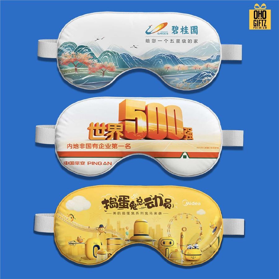 ผ้าปิดตา รับผลิตสกรีนสีได้เต็มผ้า เพิ่มโลโก้ ติดลาเบล ทำเป็นของพรีเมี่ยมได้