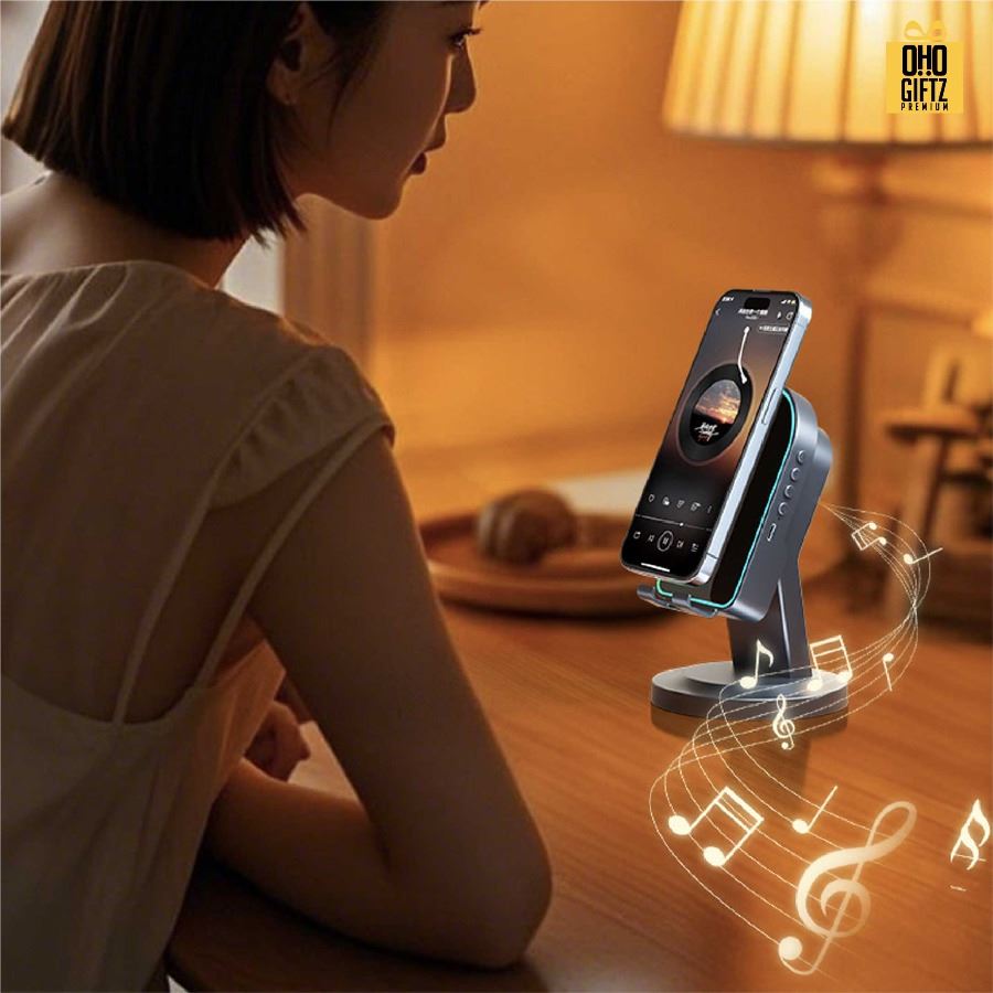 ที่วางมือถือวางลำโพง bluetooth มีไฟ LED สกรีนโลโก้  ทำเป็นของพรีเมี่ยมได้