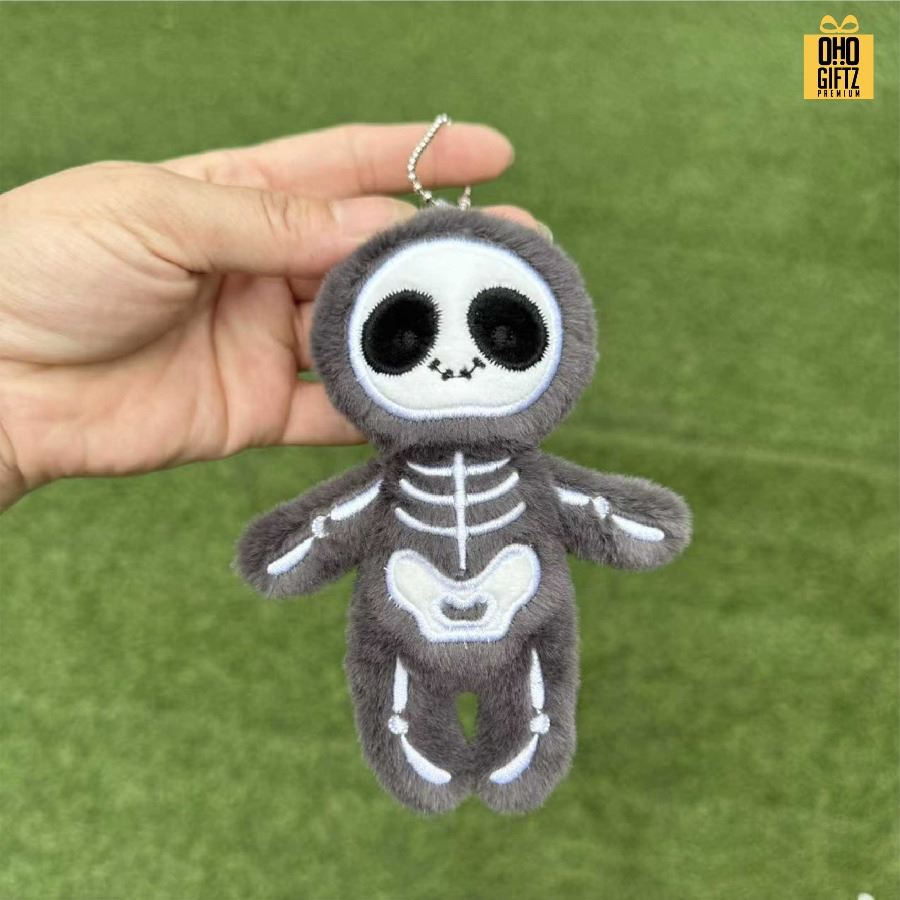 พวงกุญแจตุ๊กตาโครงกระดูกฮาโลวีน สกรีนโลโก้ ทำเป็นของพรีเมี่ยม ของชำร่วยได้