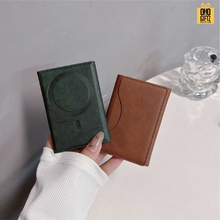 ที่ใส่บัตรแม่เหล็ก Magsafe หนัง PU มีหลายช่อง สกรีนโลโก้ ทำเป็นของพรีเมี่ยมได้