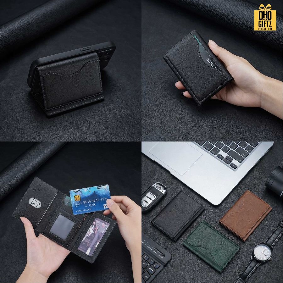 ที่ใส่บัตรแม่เหล็ก Magsafe หนัง PU มีหลายช่อง สกรีนโลโก้ ทำเป็นของพรีเมี่ยมได้