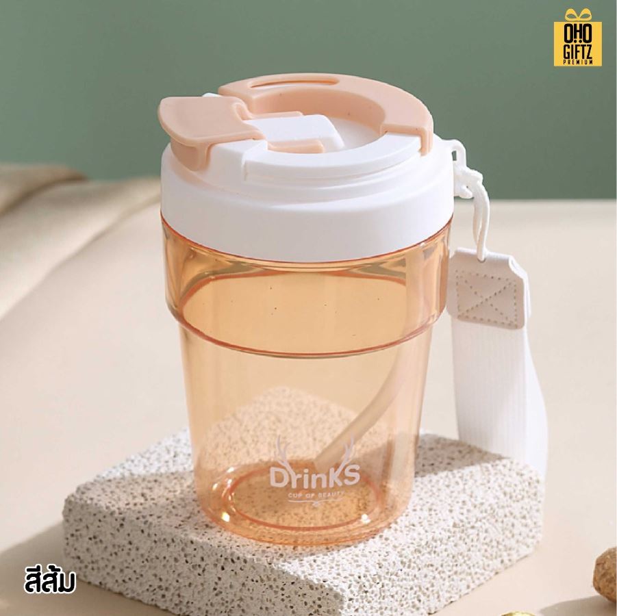 แก้วพลาสติก 2 ชั้น หนามีฝาปิด สกรีนโลโก้ ทำเป็นของพรีเมี่ยมได้