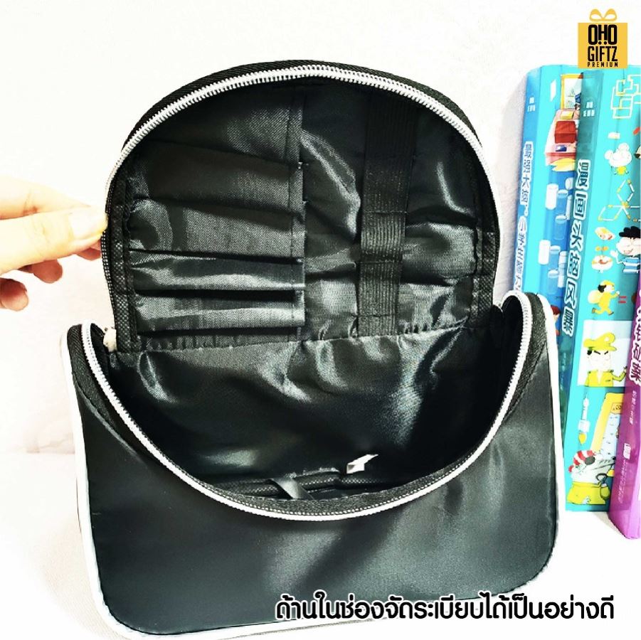 กระเป๋าใส่เครื่องสำอางค์ สกรีนโลโก้ ทำเป็นของพรีเมี่ยมได้