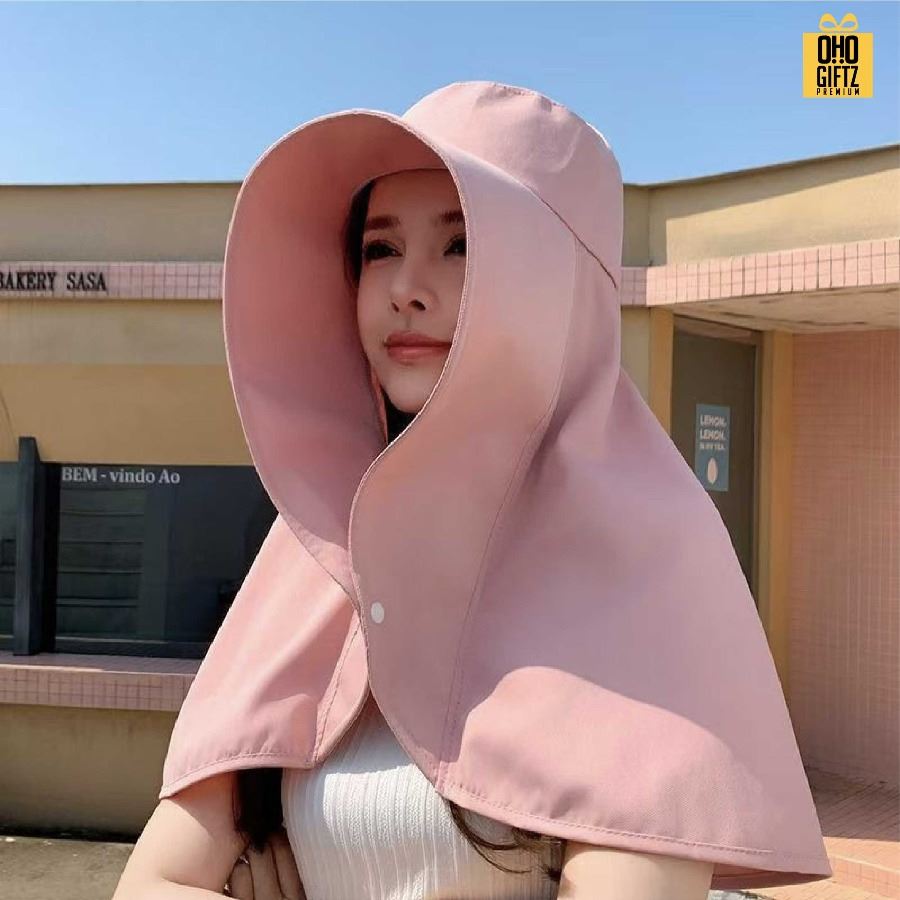 หมวกกันแดดคลุมไหล่ สกรีนโลโก้ ทำเป็นของพรีเมี่ยม ของที่ระลึกได้