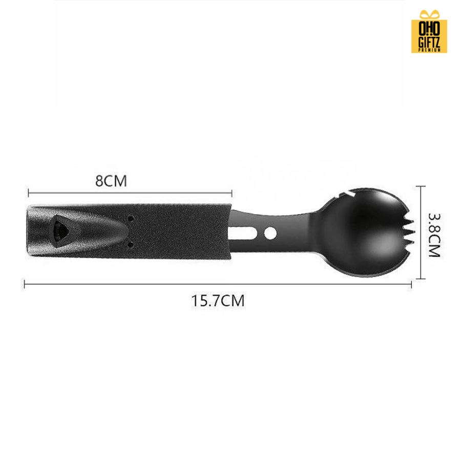 ช้อนส้อมมีดพก 3in1 สำหรับเดินป่า สกรีนโลโก้ ทำของพรีเมี่ยมได้