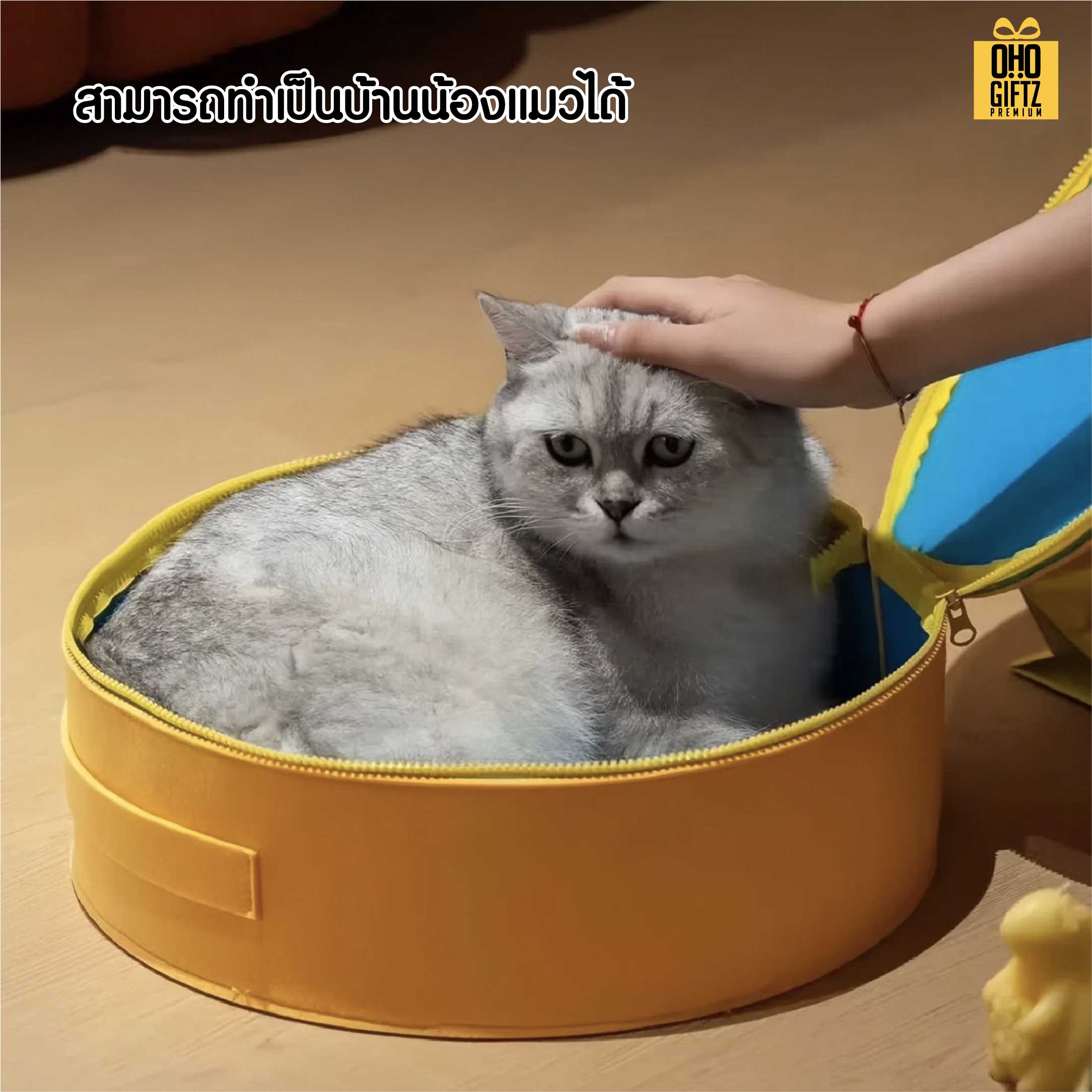 กระเป๋าผ้าสักหลาดทรงปลากระป๋อง สกรีนโลโก้ ทำเป็นของพรีเมี่ยมได้
