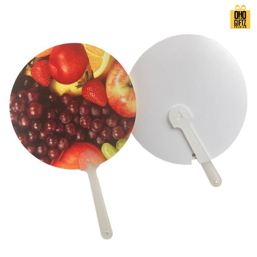 พัด PVC รับผลิตพิมพ์ไม่จำกัดสี 2 ด้าน สกรีนโลโก้หรือข้อความ ทำเป็นสินค้าพรีเมี่ยม ของชำร่วย ของที่ระลึกได้