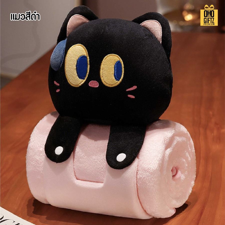 ตุ๊กตาผ้าห่มม้วน สกรีนโลโก้ ติดลาเบล ทำเป็นของพรีเมี่ยมได้